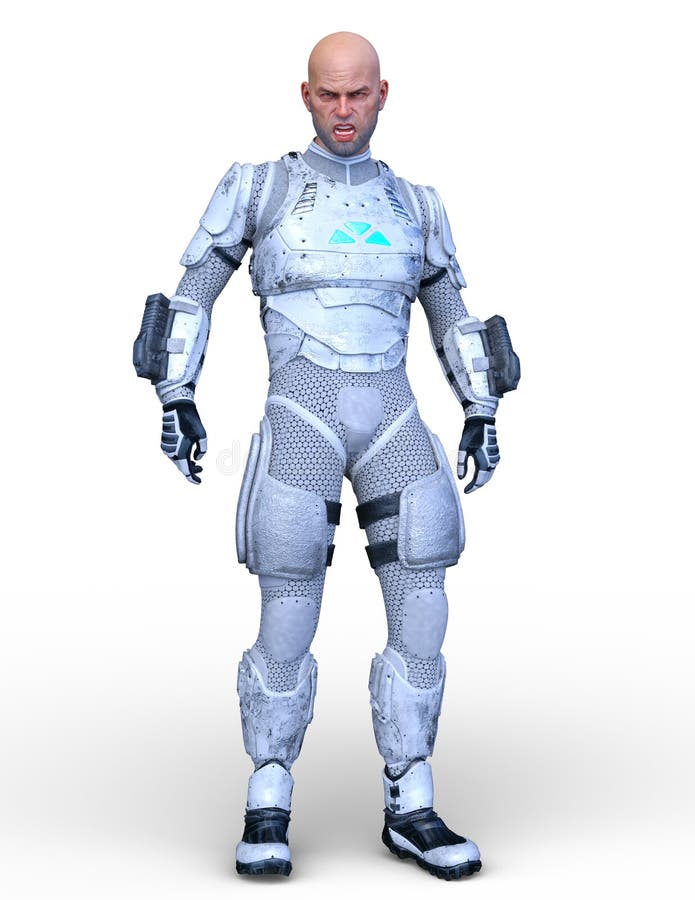 Rendering 3D in CG di un eroe royalty illustrazione gratis