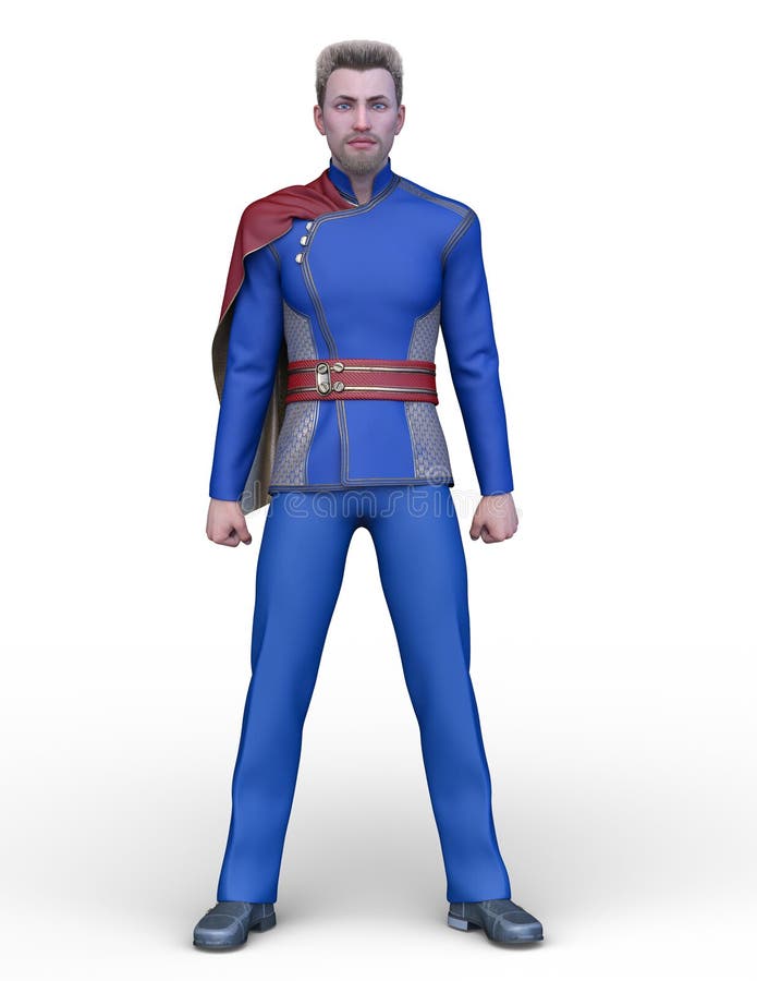 Rendering 3D CG di un eroe illustrazione vettoriale