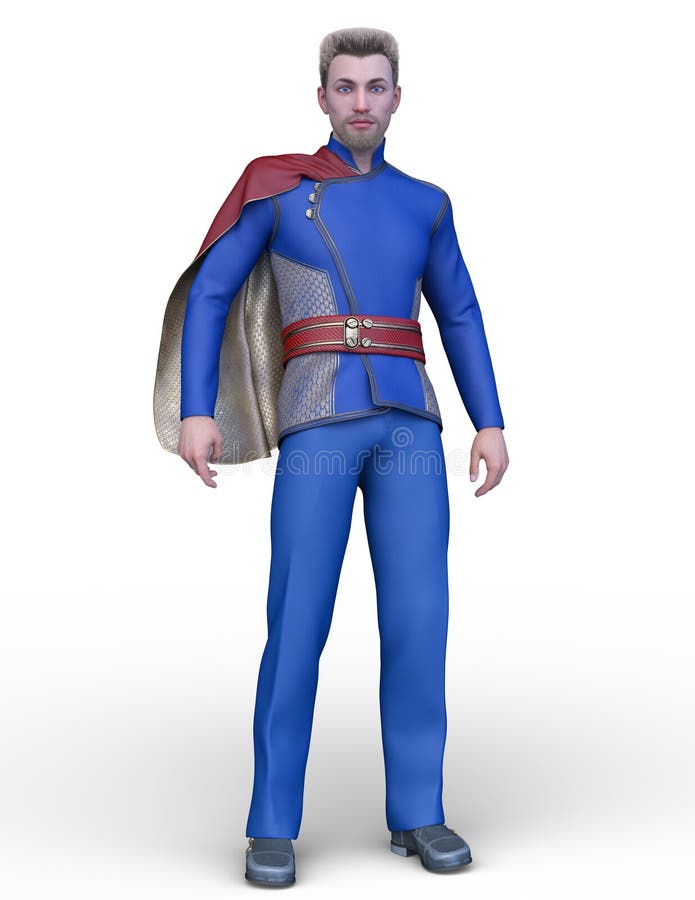 Rendering 3D CG di un eroe illustrazione di stock