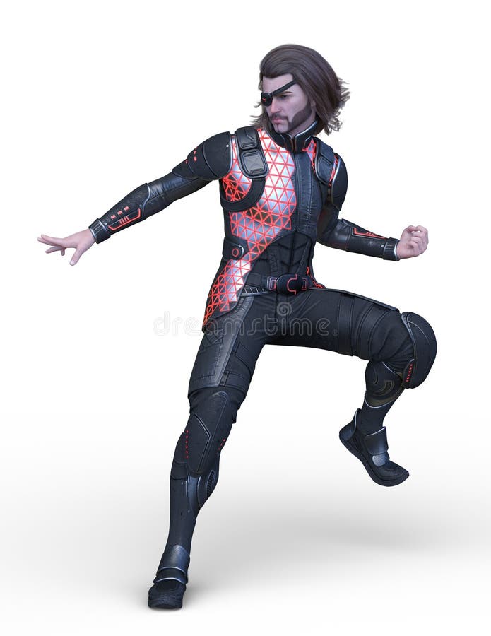 Rappresentazione di 3D CG dell'eroe illustrazione di stock