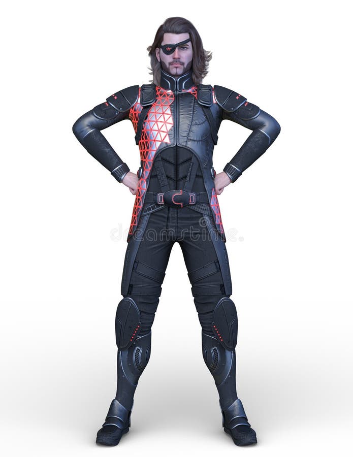 Rappresentazione di 3D CG dell'eroe illustrazione di stock