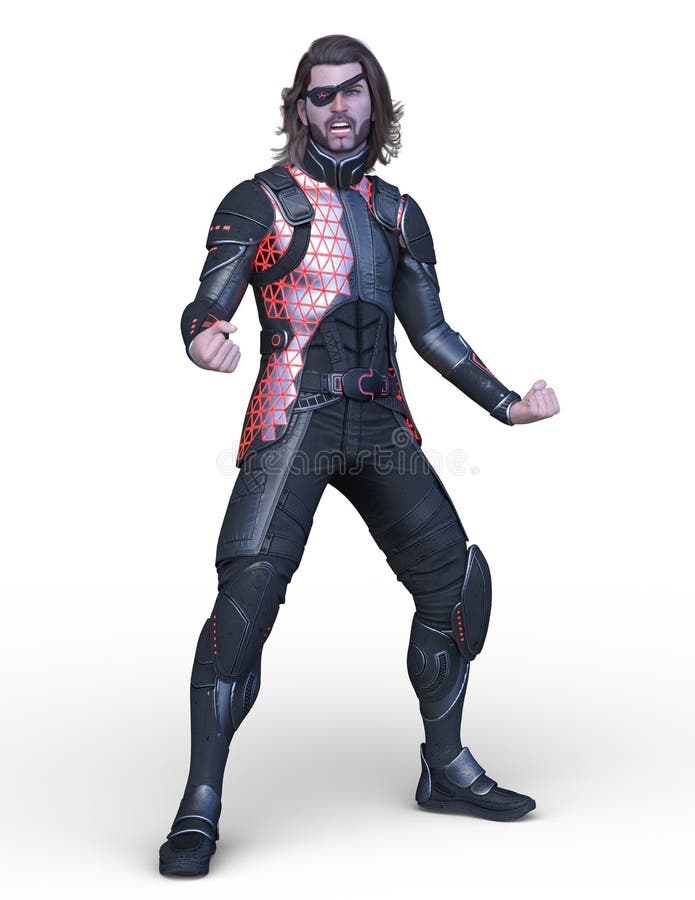 Rappresentazione di 3D CG dell'eroe illustrazione di stock