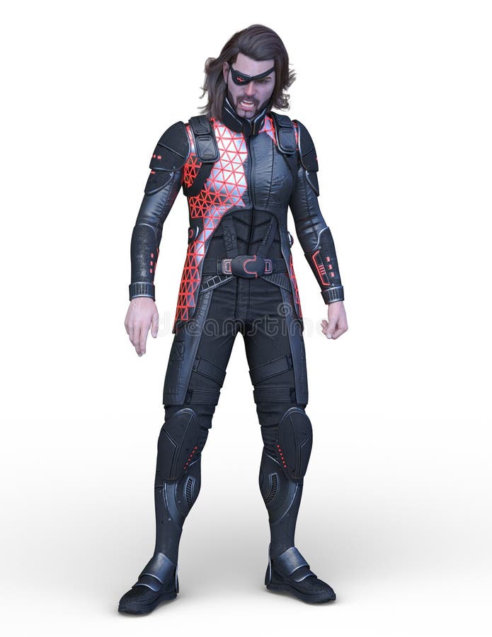 Rappresentazione di 3D CG dell'eroe illustrazione vettoriale