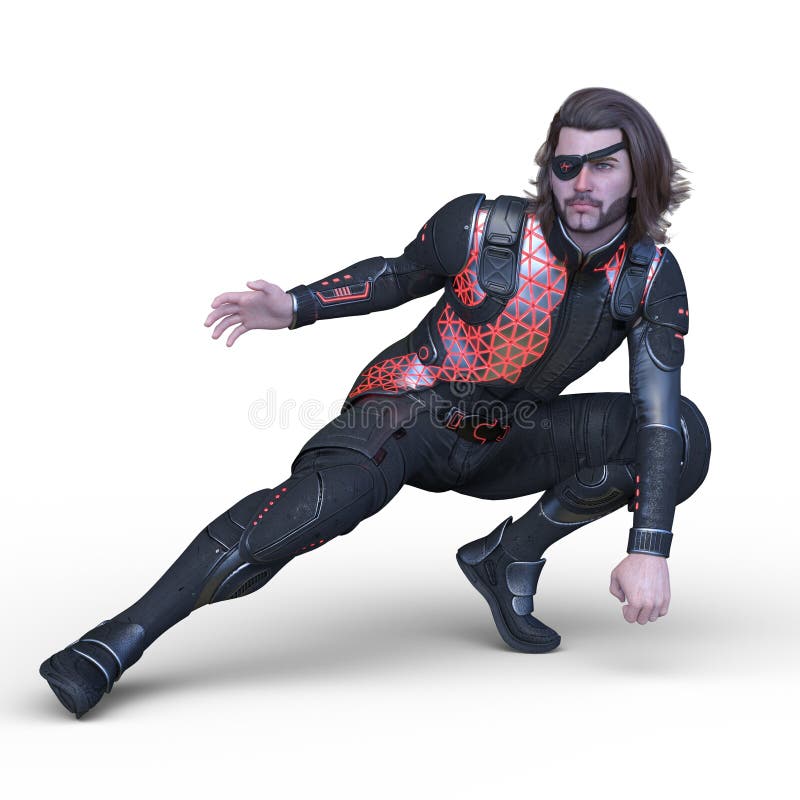 Rappresentazione di 3D CG dell'eroe illustrazione di stock