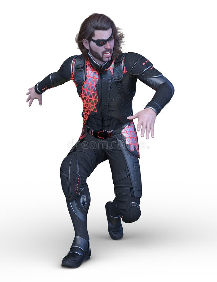 Rappresentazione di 3D CG dell'eroe illustrazione di stock