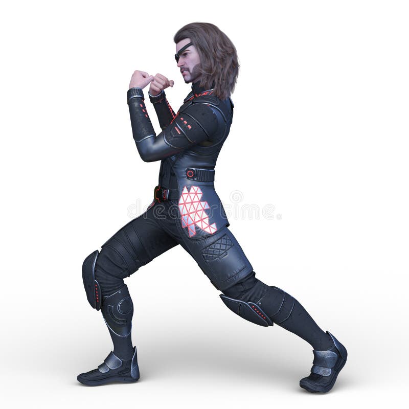 Rappresentazione di 3D CG dell'eroe illustrazione vettoriale