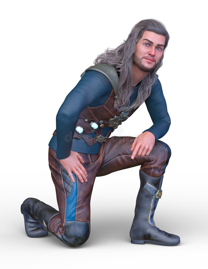 Rendering 3D in CG di un eroe illustrazione di stock
