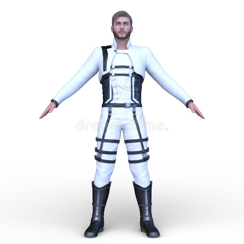Rappresentazione di 3D CG dell'eroe illustrazione di stock