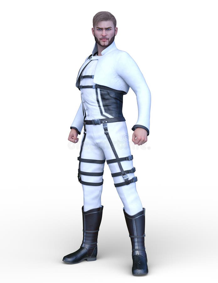 Rappresentazione di 3D CG dell'eroe illustrazione di stock