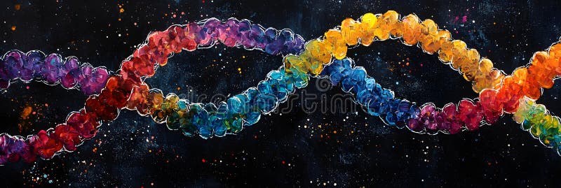 Rappresentazione a doppia elica dna vibrante illustrazione vettoriale
