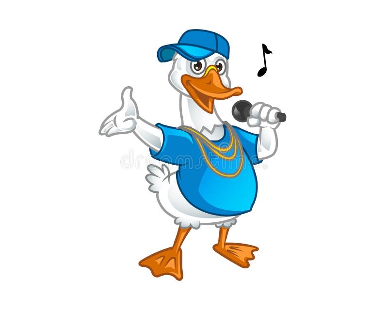 Rapsångare Goose Cartoon Mascot vektor illustrationer