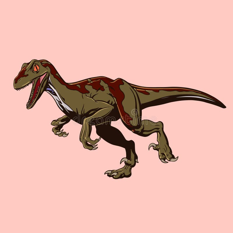 Cor rosa de dinossauro bonito pintado em estilo de desenho animado