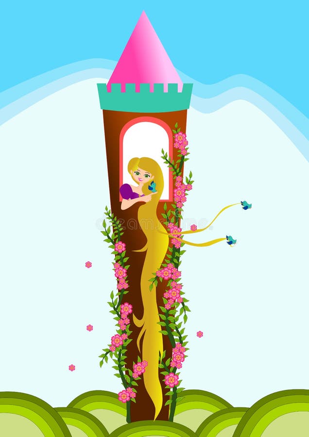 how to draw rapunzel in her tower