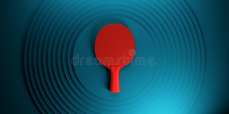 Raquete do pong do tênis de mesa ou do sibilo projeto do cartaz do competiam na ilustração abstrata do backgroung 3d dos círculos ilustração stock Raquete do pong do tênis de mesa ou do sibilo projeto do cartaz do competiam na ilustração abstrata do backgroung 3d dos círculos ilustração stock