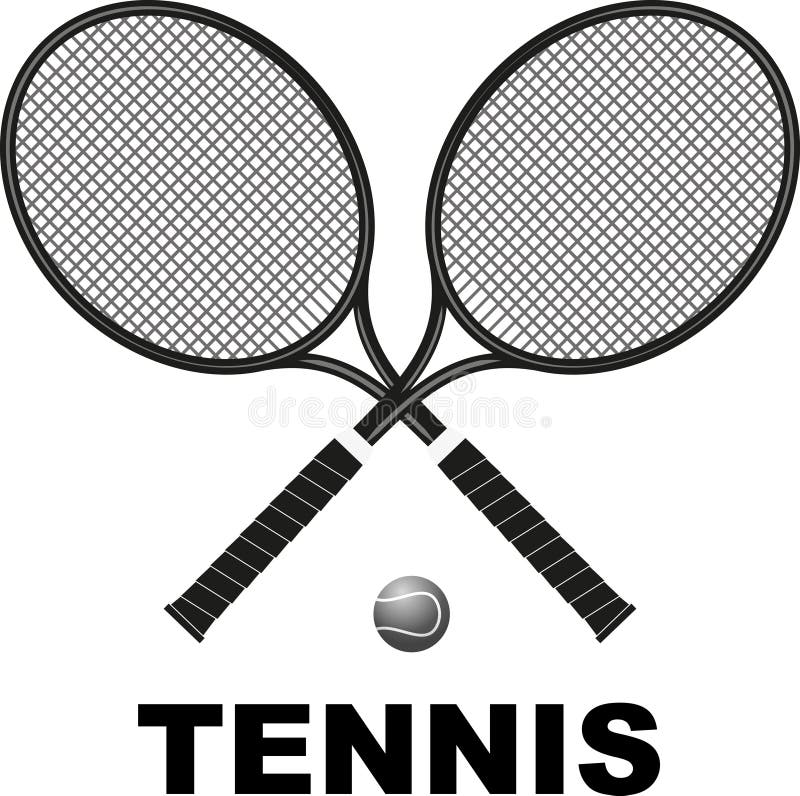 Raquetes de ténis e bola ilustração stock