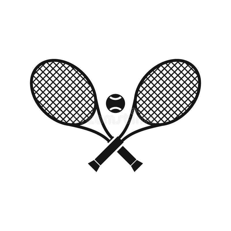 deux raquettes de tennis et balles design plat style avec ruban et texte  tennis icône signe vector illustration isolé sur fond blanc. symboles de la  compétition de jeu de tennis. 3612671 Art