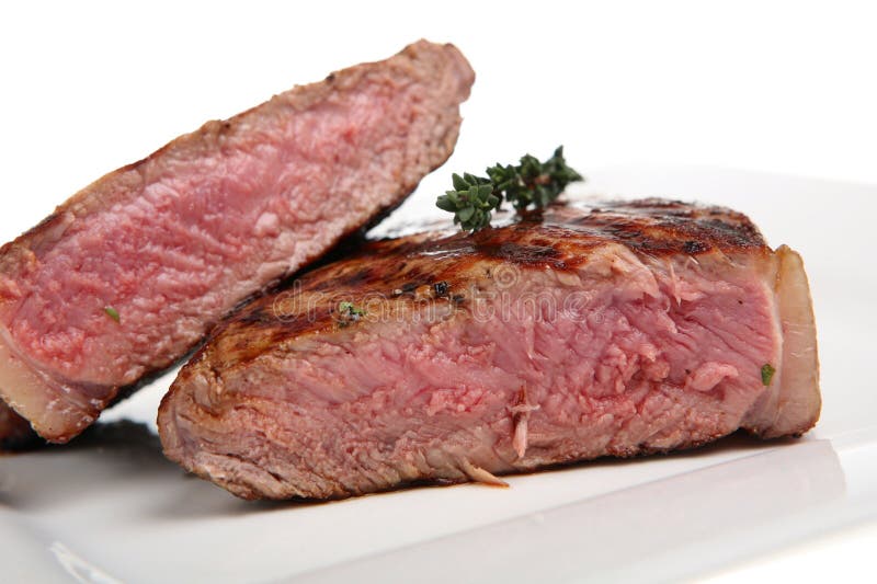 Rare Sirloin Steak stock image. Image of closeup, beef 4099909