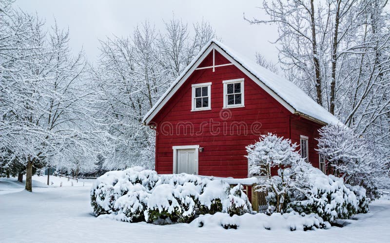 Schoolhouse in winter