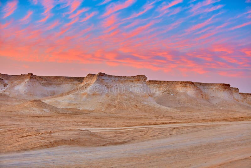 Ras Brouq Resreve Desert Landscape Zekreet Qatar Stock Photo - Image of