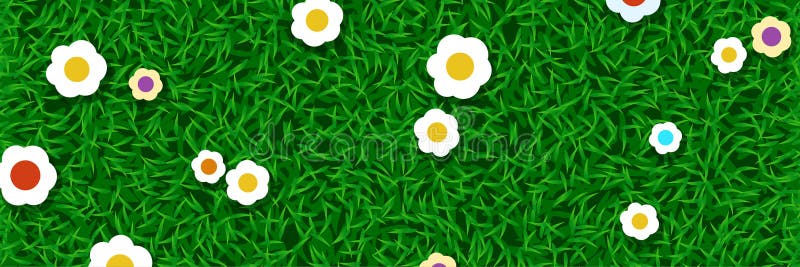 Rasengras mit Blumen stock abbildung Rasengras mit Blumen stock abbildung