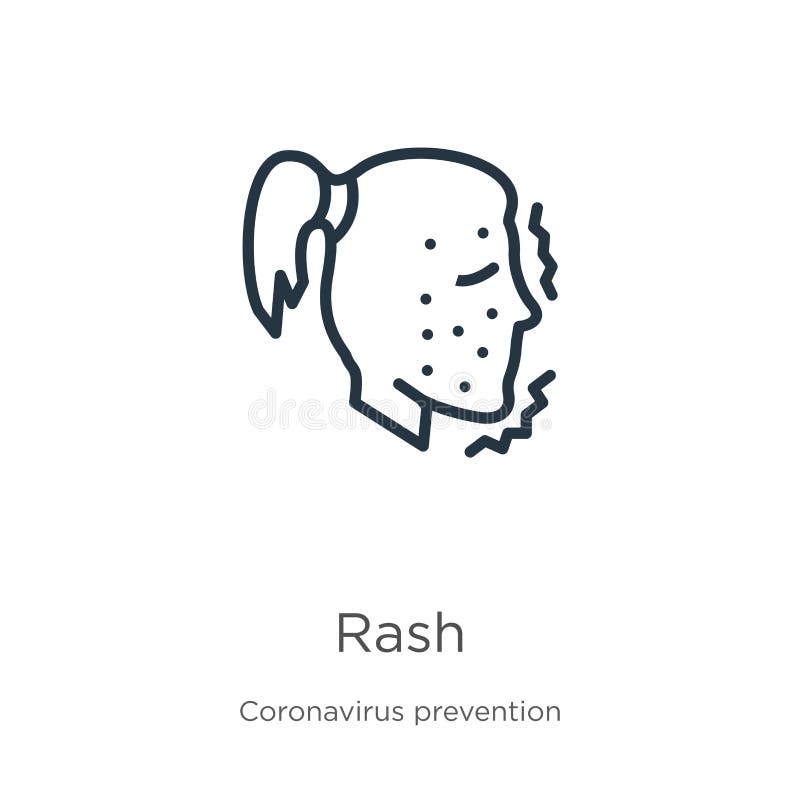 Rash Icon. Thin Linear Rash Outline Icon Isolated on White Background
