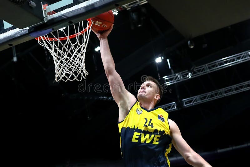 Rasid Mahalbasic of EWE Oldenburg Basket Score a Point during a Match
