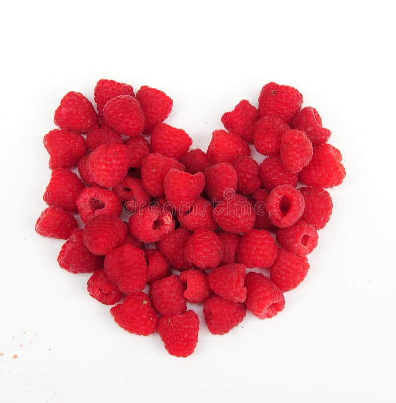 Raspberries in a Heart Shape Stock Photo Image of nutrition, shape