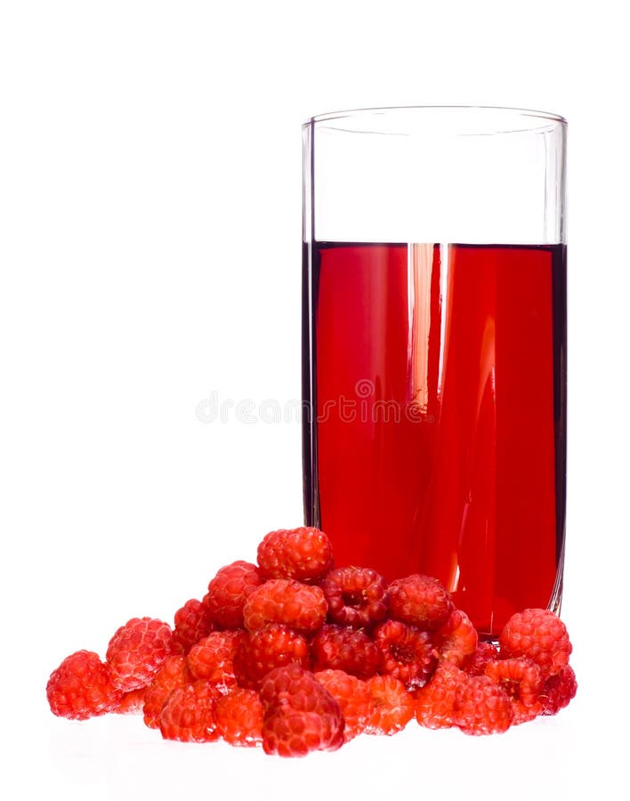 Raspberries and juice