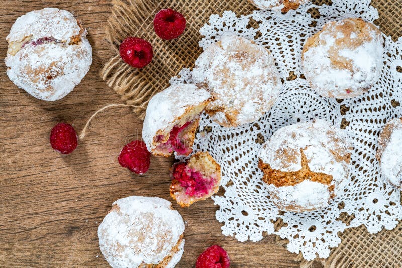 Raspberry Amaretti Biscuits Stock Photo Image of homemade, cake