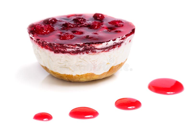 Raspberry Cheese Cake and Ice Cream Ball Stock Image Image of