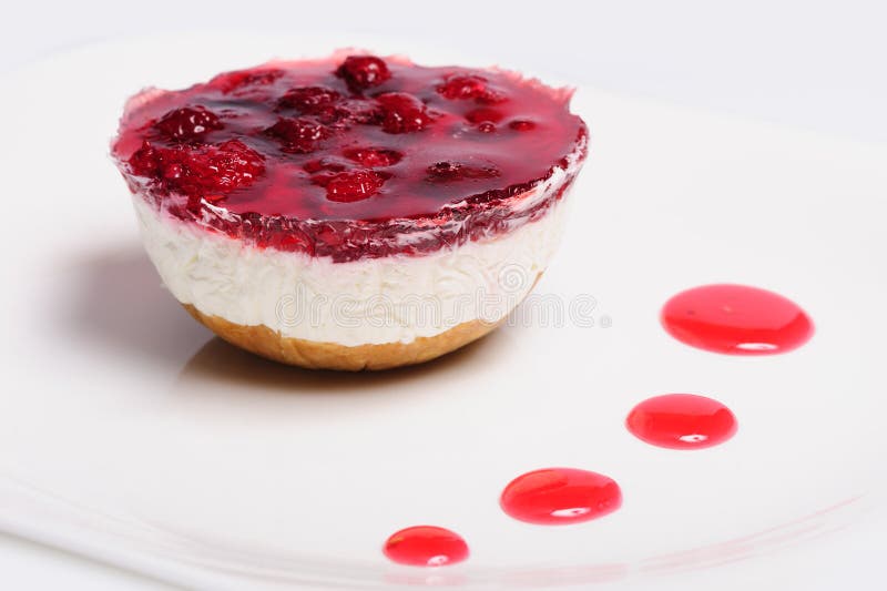 Raspberry Cheese Cake and Ice Cream Ball Stock Image Image of dessert