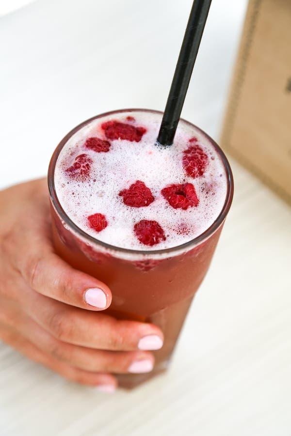 Raspberry lemonade stock photo