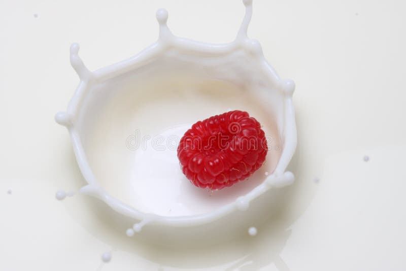 Raspberry and milk royalty free stock photography
