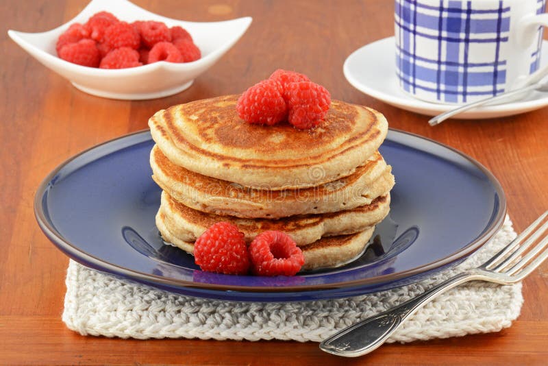 Raspberry pancakes stock photo. Image of knitted, ripe 46217992