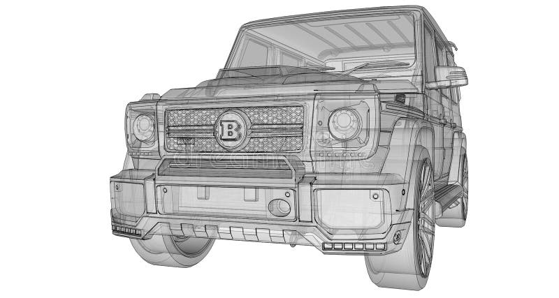 Raster Three Dimensional Illustration Of The Car Mercedes Benz G Class Tuning Version Of The Car From The Studio Brabus Editorial Image Illustration Of Offroad Legendary