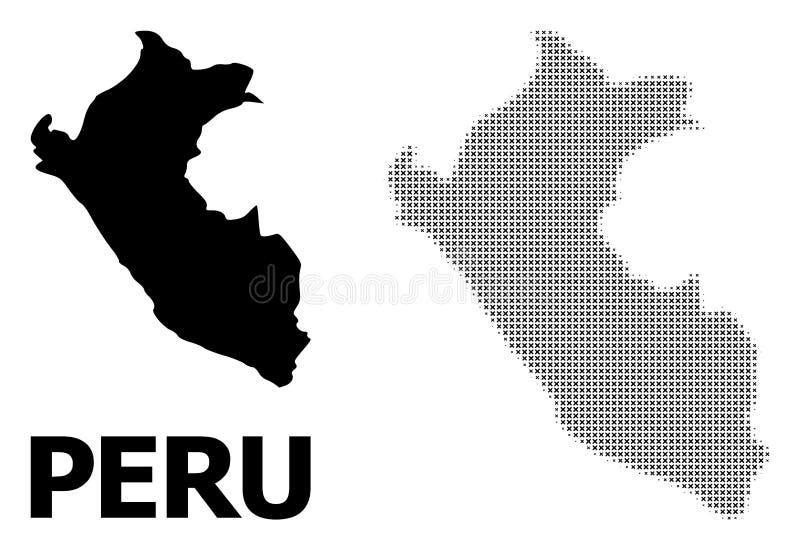 Rastrerad modell för vektor och fast översikt av Peru stock illustrationer Rastrerad modell för vektor och fast översikt av Peru stock illustrationer