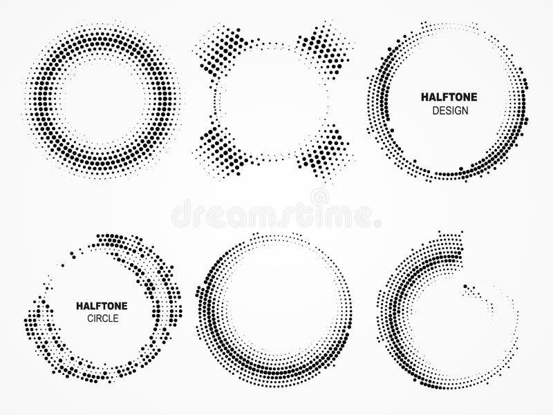 Rastrerad rund ram Teknologiska cirklar med prickar