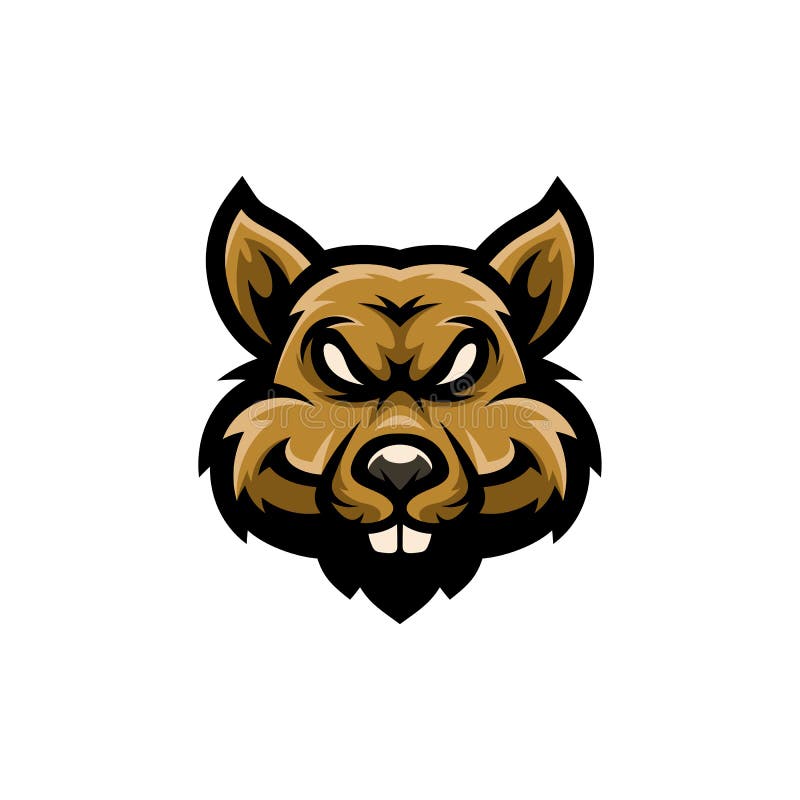 Rat Head Mascot Esport Logo Template, Rat Logo Design Vector Stock