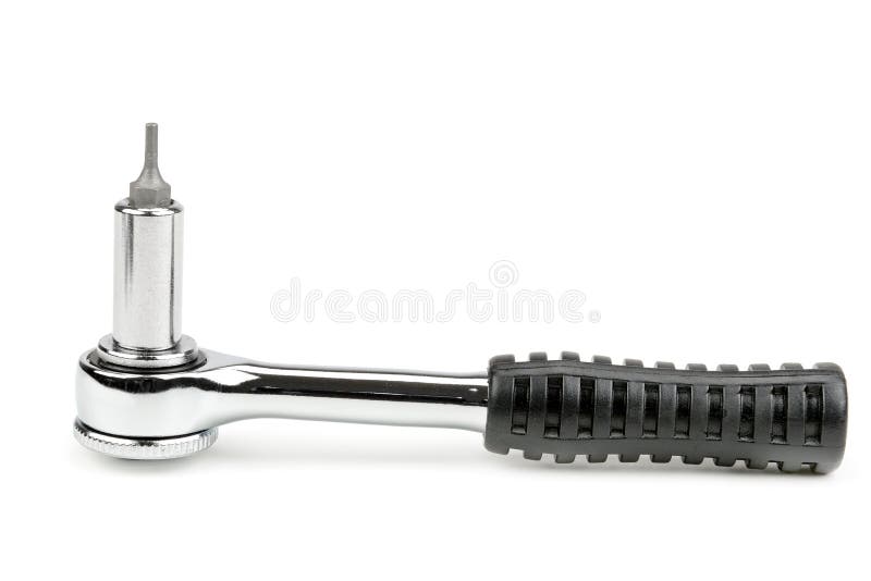Ratchet Wrench with Oil Filter Removal Attachment Stock Image Image