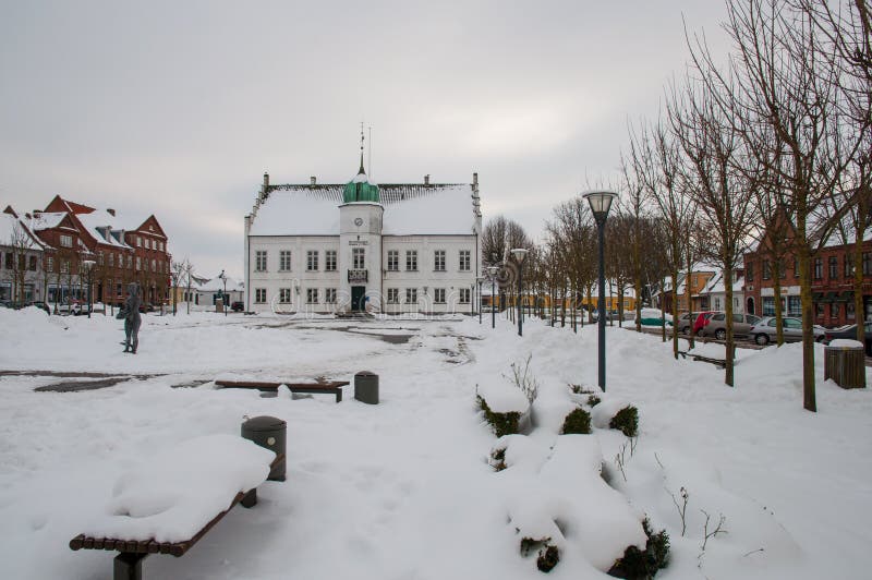 Rathaus einer dänischen Stadt stockbilder Rathaus einer dänischen Stadt stockbilder