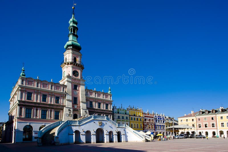 Rathaus-Hauptplatz rynek wielki zamosc Polen