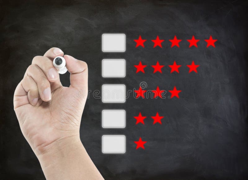 Rating concept with star rating point