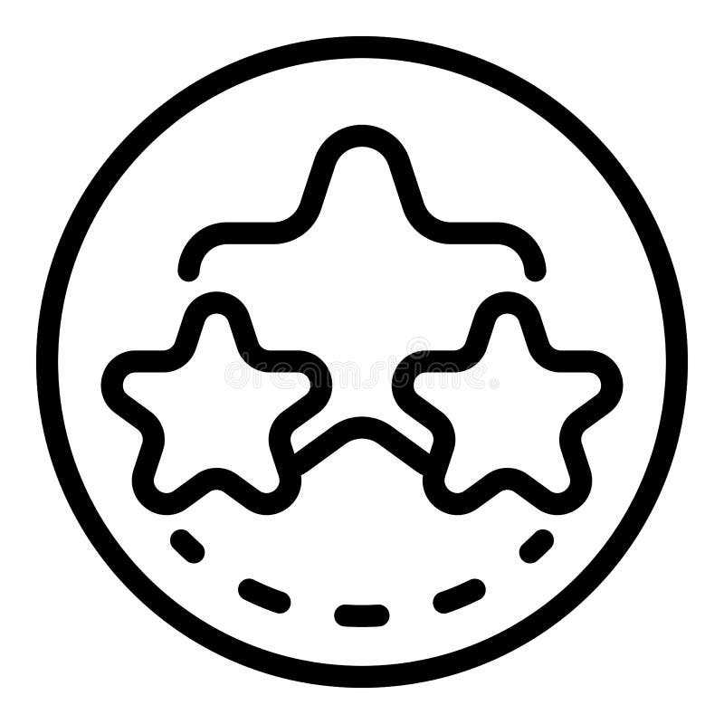 Rating Stars Icon, Outline Style Stock Vector Illustration of