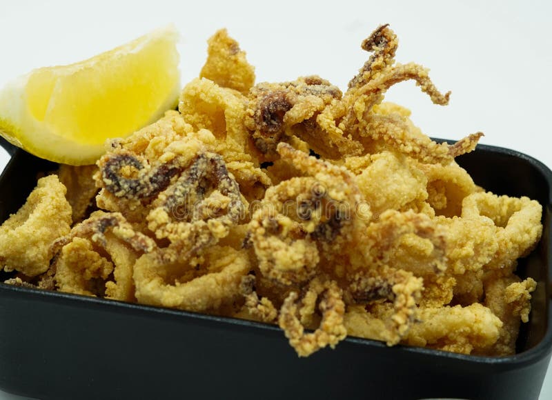 Ration of Fried Calamari Typical of a Spanish Tapas Bar Stock Image Image of crispy, spain