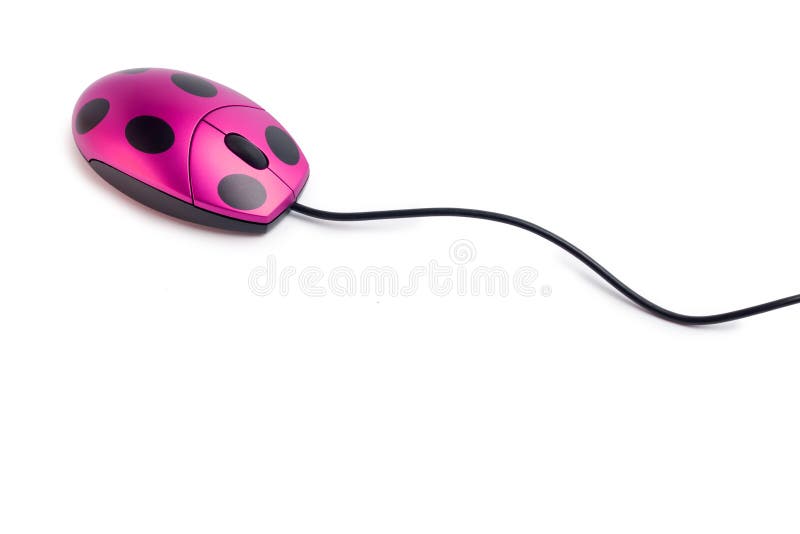 Rato de computador rosa isolado sobre fundo branco imagem de stock royalty free