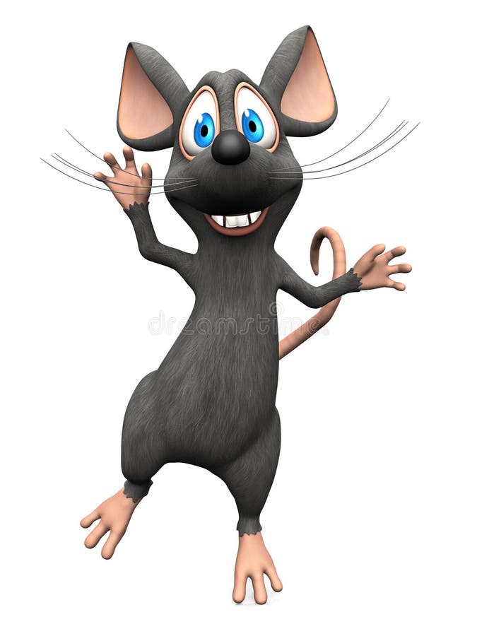 Rato de sorriso dos desenhos animados que salta para a alegria ilustração do vetor Rato de sorriso dos desenhos animados que salta para a alegria ilustração do vetor