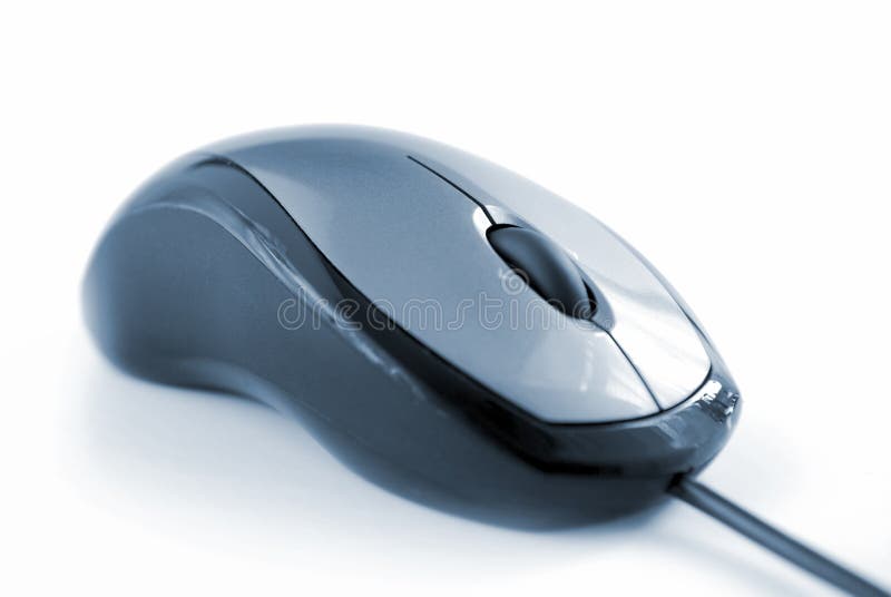 Silver computer mouse isolated on white background. Silver computer mouse isolated on white background