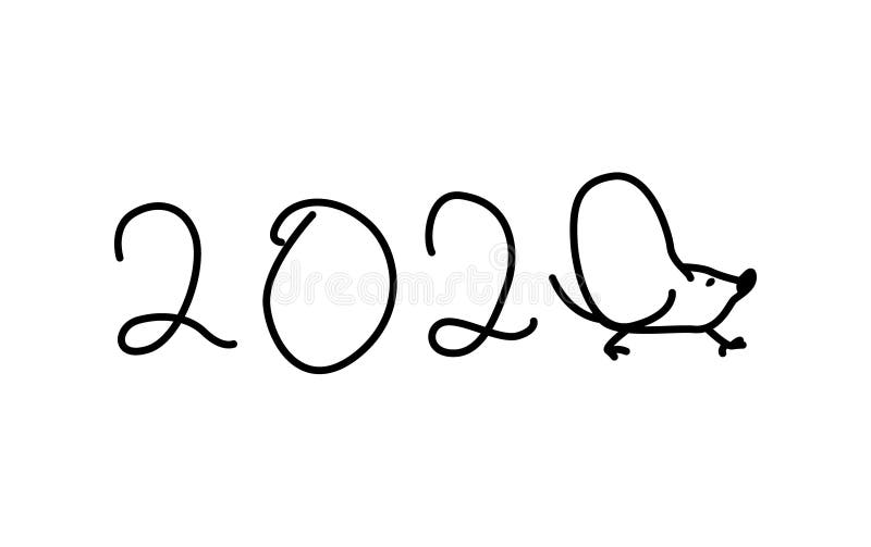Rato tirado mão na linha estilo Ilustra??o do vetor ilustração stock Rato tirado mão na linha estilo Ilustra??o do vetor ilustração stock
