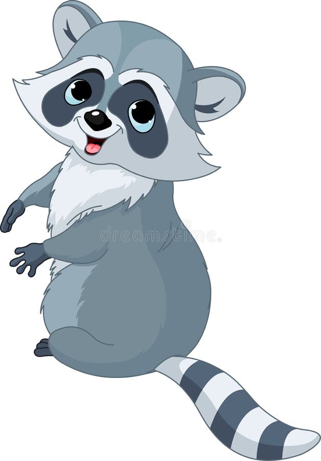 Raton laveur mignon de dessin animé illustration stock Raton laveur mignon de dessin animé illustration stock