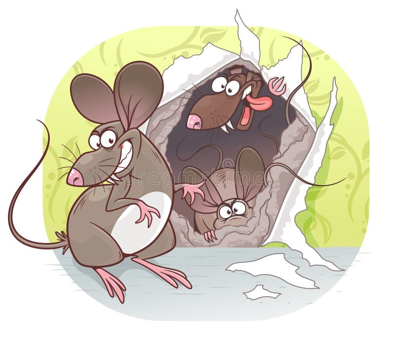 Ratones Malvados De Dibujos Animados Ilustración del Vector - Ilustración  de roedor, ratones: 209193022
